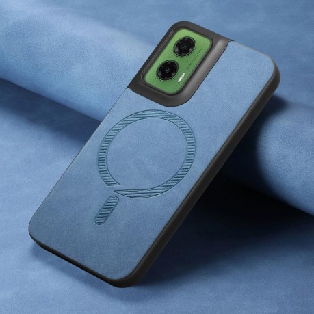 Чехол Retro MagSafe Magnetic PU на Motorola Moto G35 - синий
