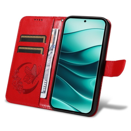Чохол-книжка Swallowtail Butterfly Embossed Leather для Xiaomi Redmi Note 14 Pro / 14 Pro+ 5G - червоний