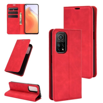 Чохол-книжка у стилі Retro м'яке покриття Skin Feel діловий дизайн на Xiaomi Mi 10T/10T Pro - червоний