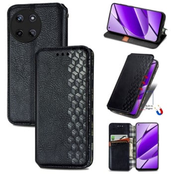 Чохол-книжка Cubic Grid для Realme 11 4G Global - чорний