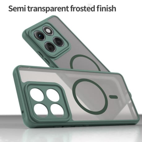 Противоударный чехол Fan Dun Series TPU Hybrid PC Frosted Magsafe для Motorola Edge 60 Pro - зеленый