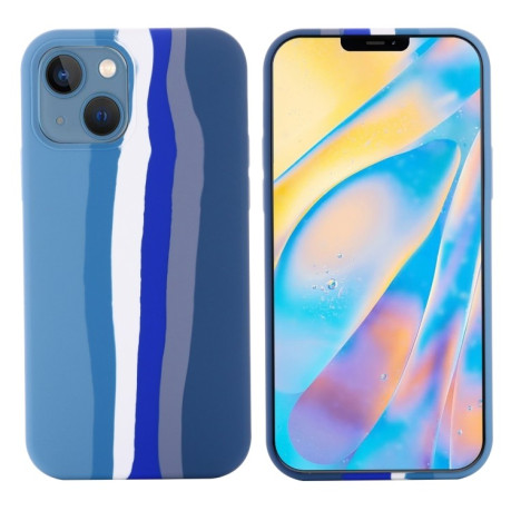 Силиконовый чехол Rainbow Liquid Silicone для  iPhone 15-синий