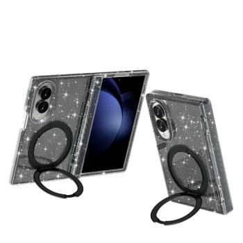 Протиударний чохол Terminator Style Glitter Powder MagSafe Magnetic на Samsung Galaxy Fold8 5G — чорний