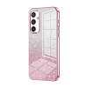 Ударозащитный чехол Gradient Glitter Powder Electroplated на Samsung Galaxy S24+ 5G - розовый