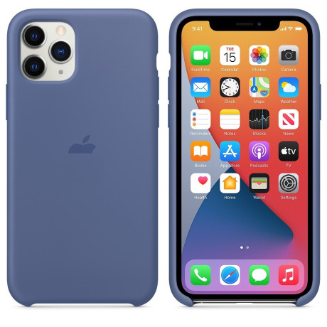Силіконовий чохол Silicone Case Linen Blue на iPhone 11 Pro-преміальна якість