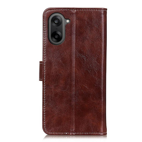 Чехол-книжка Magnetic Retro Crazy Horse Texture для OnePlus Nord CE5 / Ace 5 Racing — коричневый