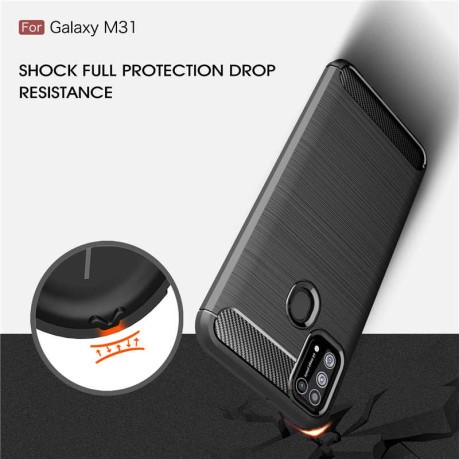 Чохол Brushed Texture Carbon Fiber на Samsung Galaxy M31