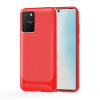 Противоударный чехол Carbon Fiber Texture на Samsung Galaxy S10 Lite - красный