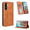 Чохол-книжка Magnetic Buckle Retro Crazy Horse Texture на Samsung Galaxy F16 5G / M16 5G — коричневий