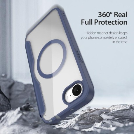 Чохол-книжка DUX Skin X Pro Series Magsafe на iPhone 16e - синій