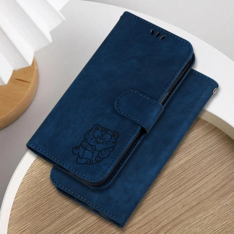 Чехол-книжка Little Tiger Embossed Leather на  Xiaomi Redmi Note 14 4G 164.48mm - синий