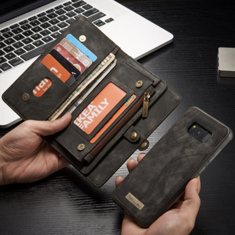 Кожаный чехол- кошелек CaseMe на Samsung Galaxy S8/G950 Crazy Horse Texture -черный