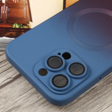 Противоударный чехол Liquid Silicone Full (Magsafe) для iPhone 15 - сине-фиолетовый