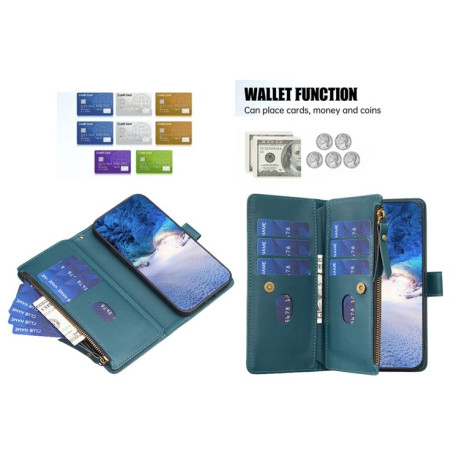 Чохол книжка Zipper Wallet Leather Flip на Xiaomi Redmi Note 13 4G - зелений