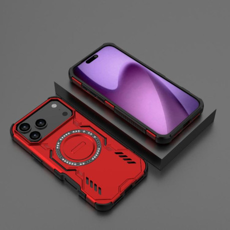 Противоударный чехол Butterfly Armor MagSafe Magnetic Ring Shockproo для iPhone 17 Pro Max - красный