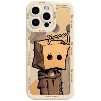 Чехол Liquid Angel Eyes Paper Bag Man для iPhone 15 Pro - бежевый