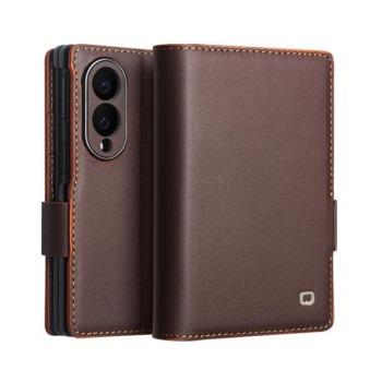 Чохол-книжка QIALINO Classic Gen2 з натуральної шкіри на Samsung Galaxy Fold8 5G — коричневий