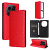 Чехол-книжка Cubic Grid Texture Flip Leather на Xiaomi Redmi Note 15 4G / 5G /Poco M8 15 5G / 4G  / Poco M8 5G — красный