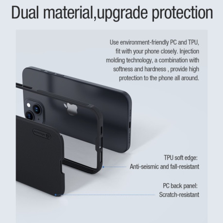 Противоударный чехол NILLKIN Frosted Shield Pro Magnetic Magsafe для iPhone 15 Plus - зеленый