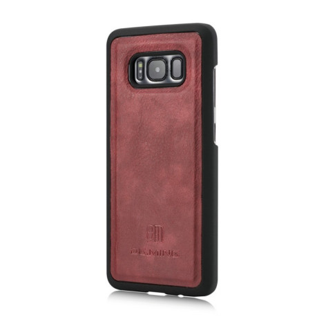 Шкіряний чохол-гаманець DG.MING Triple Fold Crazy Horse Texture на Samsung Galaxy S8+ / G955- винно-червоний