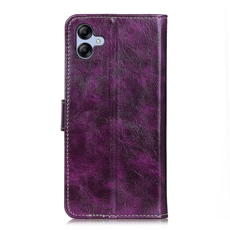 Чехол-книжка Magnetic Retro Crazy Horse Texture на Samsung Galaxy A05 4G - фиолетовый