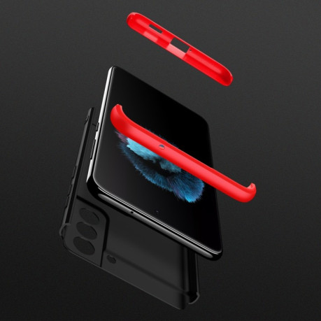 Противоударный чехол GKK Three Stage Splicing на Samsung Galaxy S21 FE - черно-красный