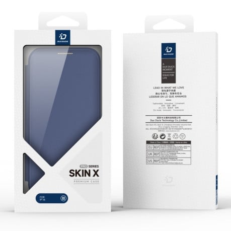 Чехол-книжка DUX DUCIS Skin X Pro Series Magsafe на iPhone 16 - синий