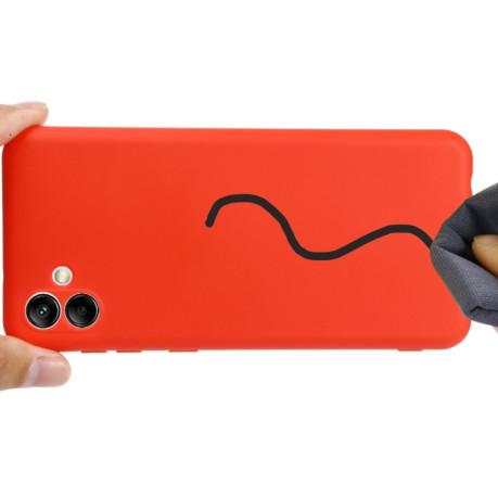 Силиконовый чехол Solid Color Liquid Silicone на Samsung Galaxy A04 - красный