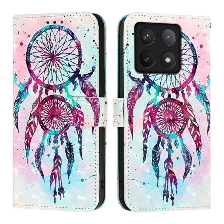 Чехол-книжка 3D Painting для Xiaomi 14T Pro - Color Drop Wind Chimes