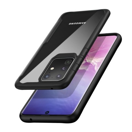 Противоударный чехол HMC Transparent  Full Coverage на Samsung Galaxy S20 Ultra- красный