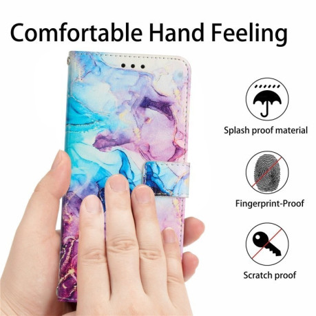 Чехол-книжка Painted Marble Pattern для Realme 12 5G / 13 5G Global - розово-фиолетовый