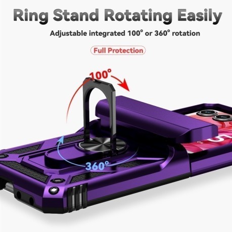 Противоударный чехол Sliding Camshield для Motorola razr 50 - фиолетовый