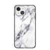 Стеклянный чехол Marble Pattern для iPhone 14/13 - White