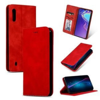 Чехол Retro Skin Feel Business Magnetic Case на Samsung Galaxy A10- красный