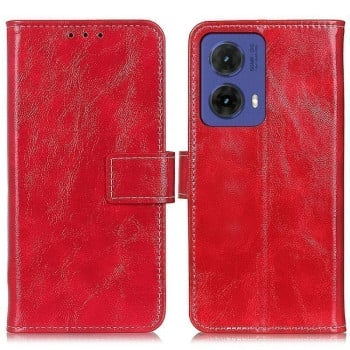 Чехол-книжка Magnetic Retro Crazy Horse Texture на Motorola Moto G85 - красный