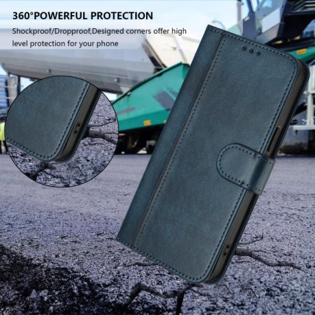 Противоударный чехол Racing Line Splicing Buckle Retro Leather для Realme GT 7 Pro - синий