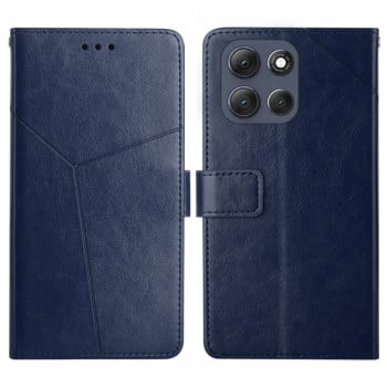 Чехол-книжка HT01 Y-shaped Pattern Flip Leather на Motorola Moto G86 5G - синий