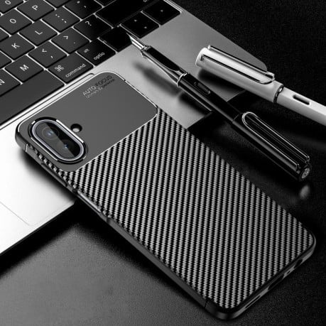 Карбоновий чохол HMC Carbon Fiber на Samsung Galaxy A07 4G - чорний