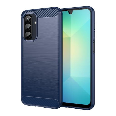Противоударный чехол Brushed Texture Carbon Fiber на Samsung Galaxy A26 5G - синий