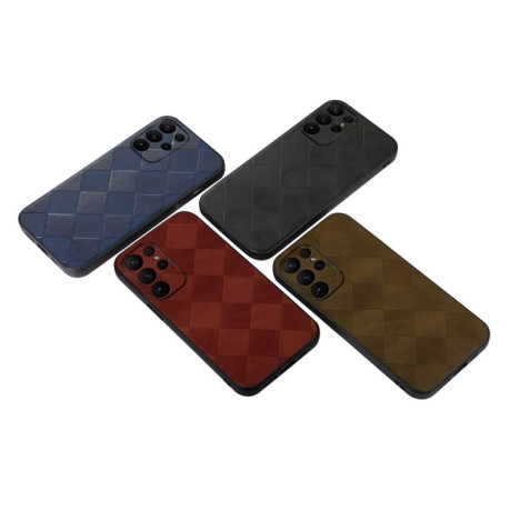 Протиударний чохол Weave Plaid для Samsung Galaxy S23 Ultra 5G - синій