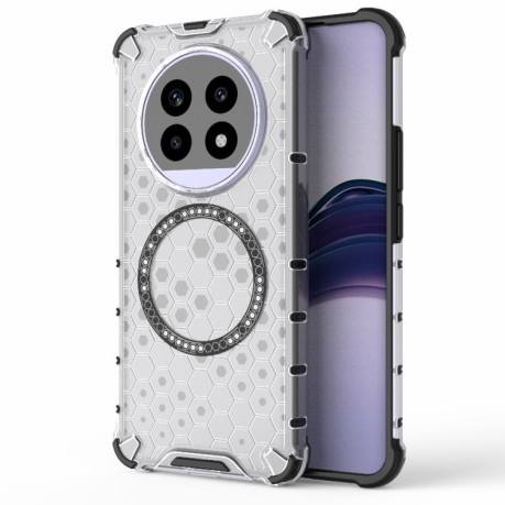 Протиударний чохол Honeycomb Magnetic Ring Shockproof на Realme 13 Pro 5G Global - білий