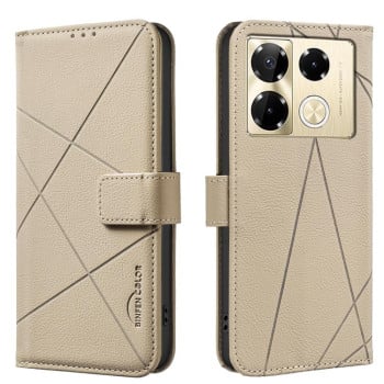 Чехол-книжка Geometric Pattern RFID Leather для Infinix Note 40 Pro 4G / 40 Pro+ 5G - бежевый