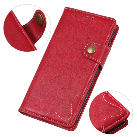 Кожаный чехол-книжка S-Type Stitching Calf для Samsung Galaxy M53 5G - красный