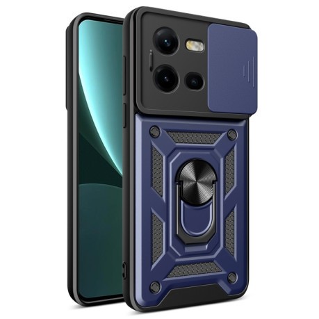 Противоударный чехол Sliding Camshield для Vivo V25 5G/V25e 4G/X80 Lite 5G - синий