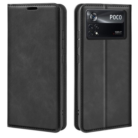 Чехол-книжка Retro Skin Feel Business Magnetic на Xiaomi Poco X4 Pro 5G - черный
