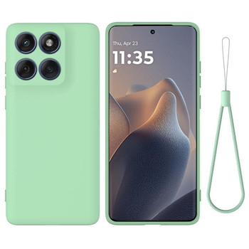 Силиконовый чехол Solid Color Liquid Silicone на Motorola Moto G67 / G77 / G87 5G — зелёный