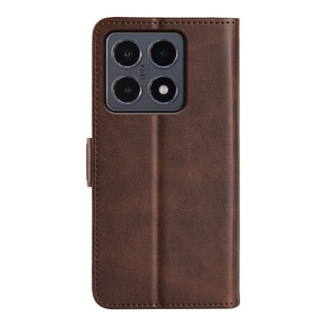 Чехол-книжка с двусторонней магнитной застёжкой на Xiaomi 15T - коричневый