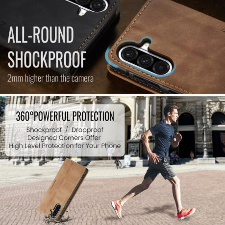 Чехол-книжка CaseMe-013 Multifunctional на Samsung Galaxy A56 - коричневый