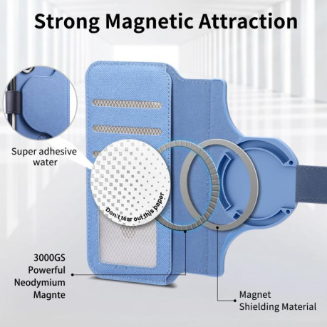 Чохол-книжка Twill Fabric з MagSafe RFID+кишенька на карт на Samsung Galaxy A07 4G / 5G - синій