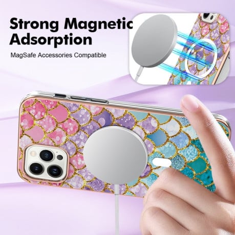 Протиударний чохол Marble Pattern Dual-side IMD Magsafe для iPhone 15 Pro - Scales